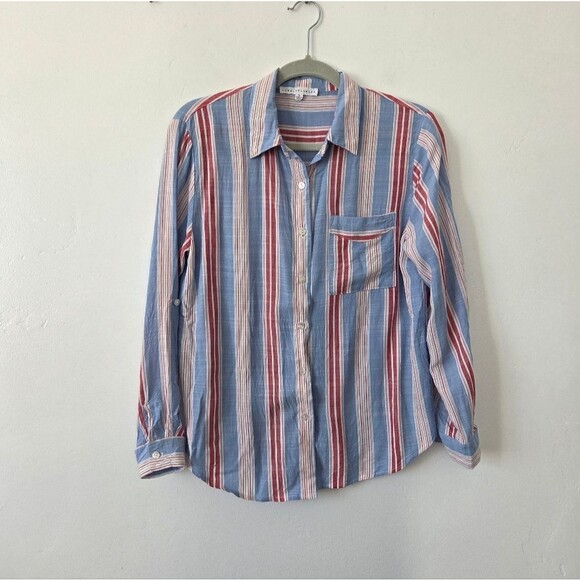 Jane and Delancey Tops - Jane + Delancey Striped Button Down Shirt Casual Retro Western 90s Travel Medium